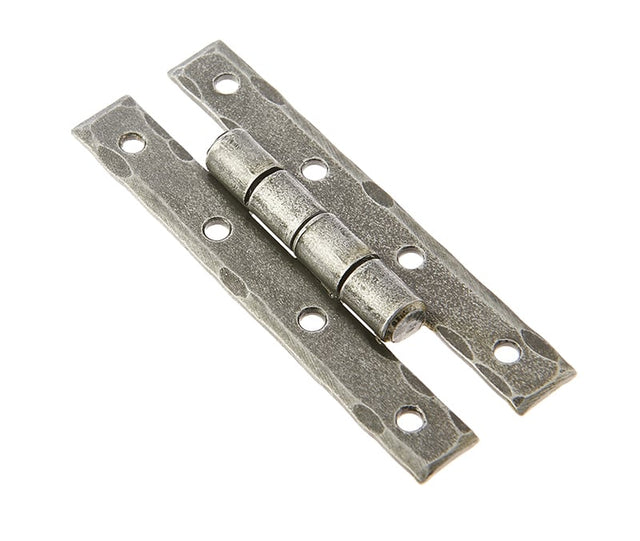 This is an image showing the Frelan - Vally Forge 35 x 90mm H-Hinges - Pewter available to order from Trade Door Handles in Kendal