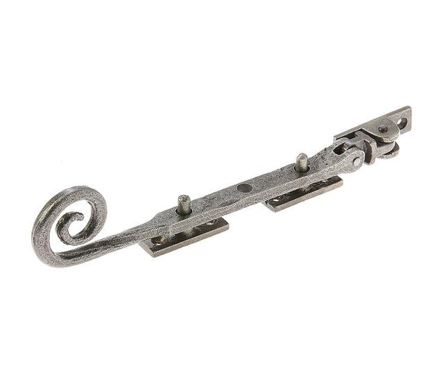 This is an image showing the Frelan - Valley Forge 200mm Curly Tail Casement Stay - Pewter available to order from Trade Door Handles in Kendal