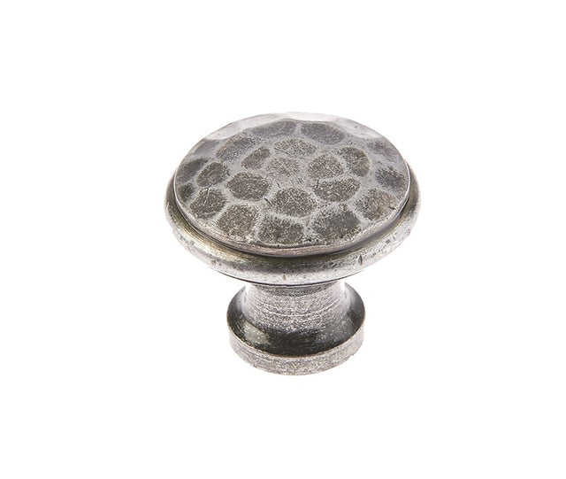 This is an image showing the Frelan - Valley Forge 20mm Hammered Cabinet Knobs - Pewter available to order from Trade Door Handles in Kendal