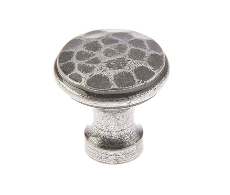 This is an image showing the Frelan - Valley Forge 30mm Hammered Cabinet Knobs - Pewter available to order from Trade Door Handles in Kendal