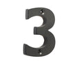 This is an image showing the Frelan - Valley Forge 75mm Numeral 3 - Black available to order from Trade Door Handles in Kendal