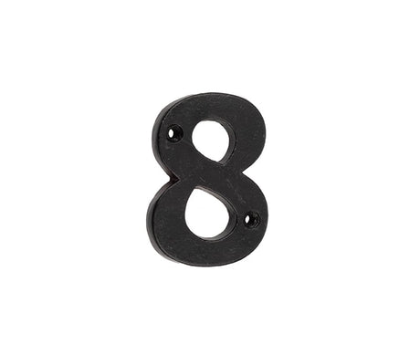 This is an image showing the Frelan - Valley Forge 75mm Numeral 8 - Black available to order from Trade Door Handles in Kendal