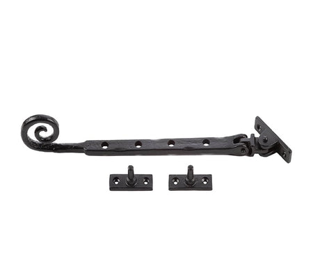 This is an image showing the Frelan - Valley Forge 250mm Curly Tail Casement Stay - Black available to order from Trade Door Handles in Kendal