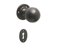 This is an image showing the Frelan - Valley Forge Round Mortice Knobs - Black available to order from Trade Door Handles in Kendal