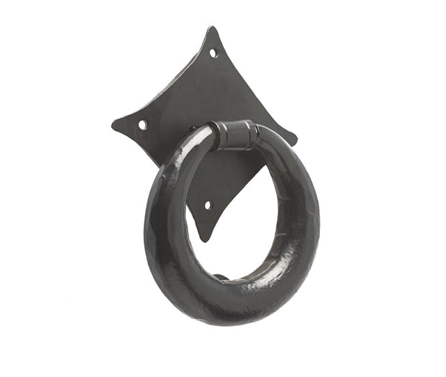 This is an image showing the Frelan - Valley Forge Ring Door Knocker - Black available to order from Trade Door Handles in Kendal