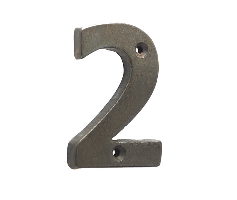 This is an image showing the Frelan - Valley Forge 75mm Numeral 2 - Beeswax available to order from Trade Door Handles in Kendal