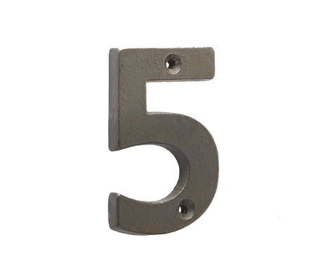 This is an image showing the Frelan - Valley Forge 75mm Numeral 5 - Beeswax available to order from Trade Door Handles in Kendal