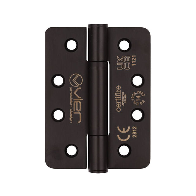 High quality image of the Vier - Grade 14 Concealed Bearing Hinge Radius - 102 x 76 x 3mm - Powder Coated Black | Sku. vhc243r-pcb | available to order from Trade Door Handles.
