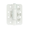 High quality image of the Vier - Grade 14 Concealed Bearing Hinge Radius - 102 x 76 x 3mm - Powder Coated White | Sku. vhc243r-pcw | available to order from Trade Door Handles.