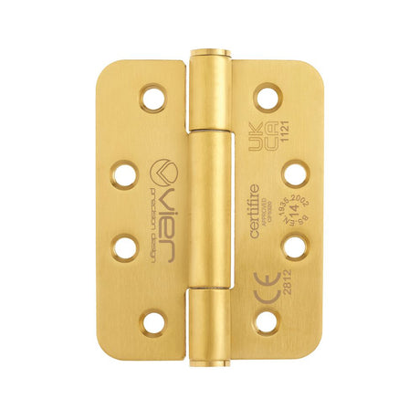 High quality image of the Vier - Grade 14 Concealed Bearing Hinge Radius - 102 x 76 x 3mm - PVD Satin Brass | Sku. vhc243r-pvdsb | available to order from Trade Door Handles.