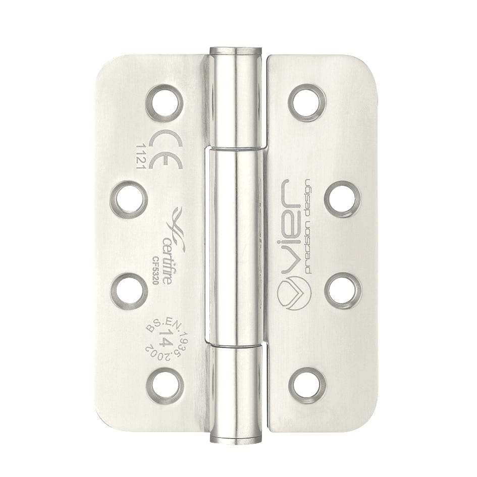 VIER Hinges Stainless Steel VIER - Grade 14 Concealed Bearing Hinge Stainless Steel Radius - Grade 201 - 102 x 76 x 3mm (PAIR)