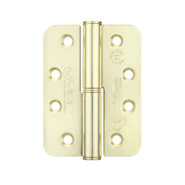 High quality image of the Vier - Grade 11 Lift Off Hinge Steel - Radius - Brass - 102 x 76 x 3mm - Right Hand - Electro Brass | Sku. vslhr43reb | available to order from Trade Door Handles.