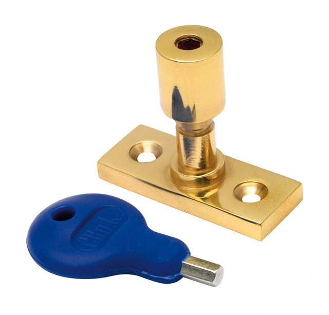 High quality image of Carlisle Brass - Locking Casement Stay Pin - Polished Brass | Sku. wf17 | Trade Door Handles.