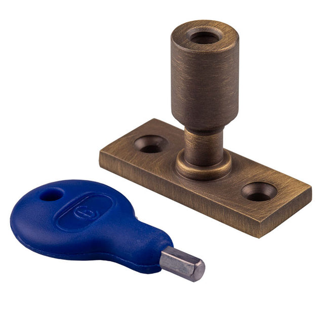 High quality image of Carlisle Brass - Locking Casement Stay Pin - Antique Brass | Sku. wf17ab | Trade Door Handles.