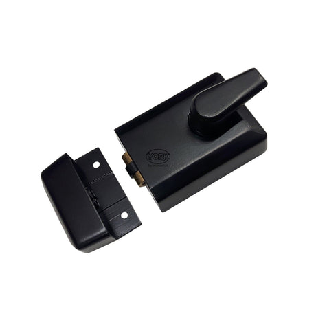 York Security Locks & Latches Matt Black / 60mm / Roller Bolt Nightlatch York - 60mm Roller Bolt Nightlatch Black Finish
