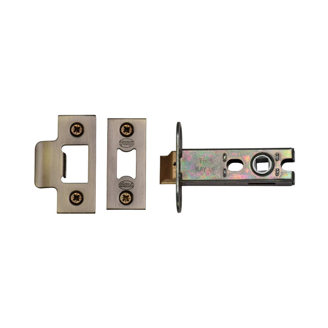 York Security Locks & Latches Antique Brass / Tubular Mortice Latch / 3" / 76mm York Security - Architectural Tubular Latch 3" - Antique Brass