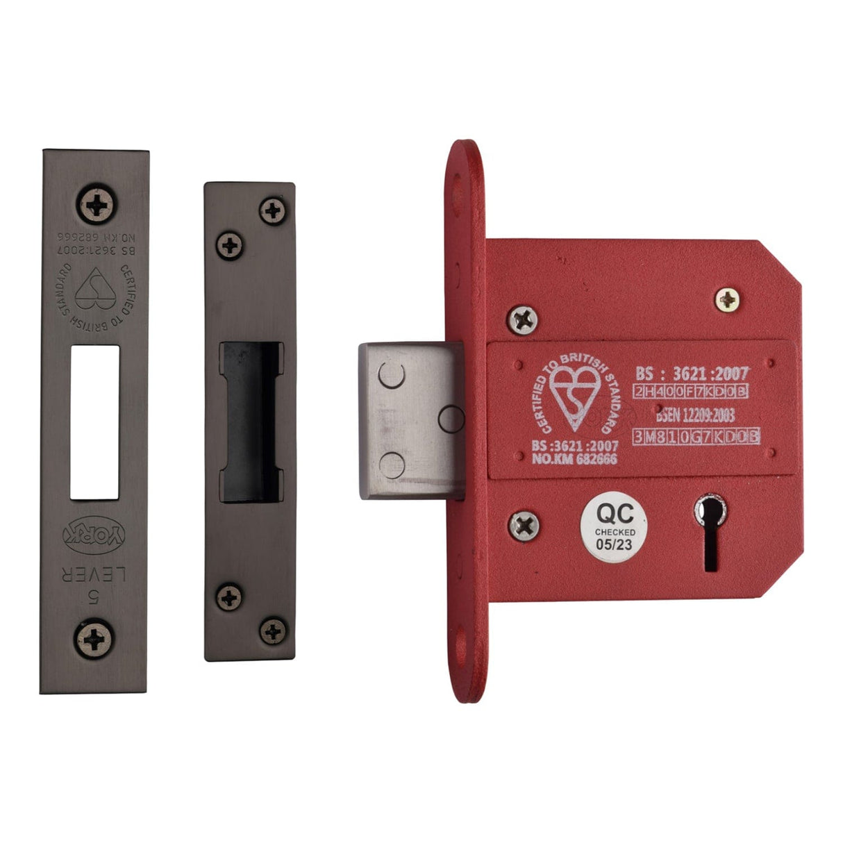 York Security Locks & Latches Matt Bronze / 5 Lever Deadlocks / 3" / 76mm York Security - British Standard 5 Lever Deadlock 3" - Matt Bronze