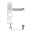 High quality image of the Zoo Hardware - Return to Door Lever on Oval Profile Backplate (48.5MM) - Satin Aluminium | Sku. zaa011opsa | available to order from Trade Door Handles.