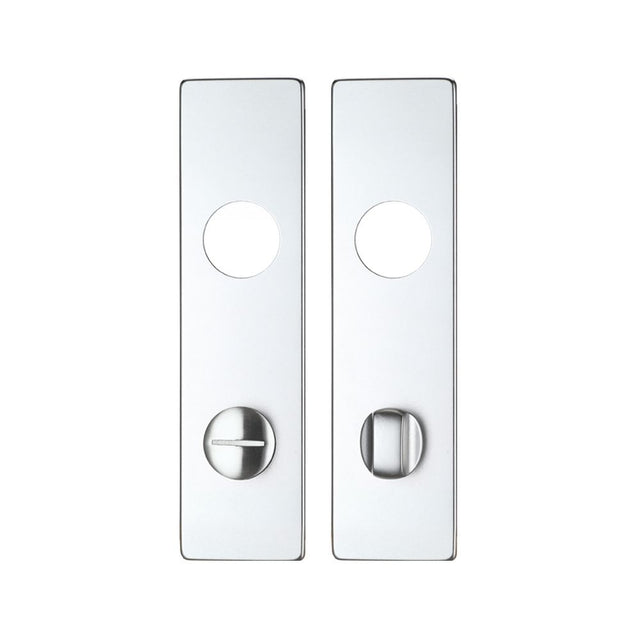High quality image of the Zoo Hardware - Spare Push on Bathroom Backplate for Aluminium including the Turn and release - 78mm Centres | Sku. zaa3sa78 | available to order from Trade Door Handles.