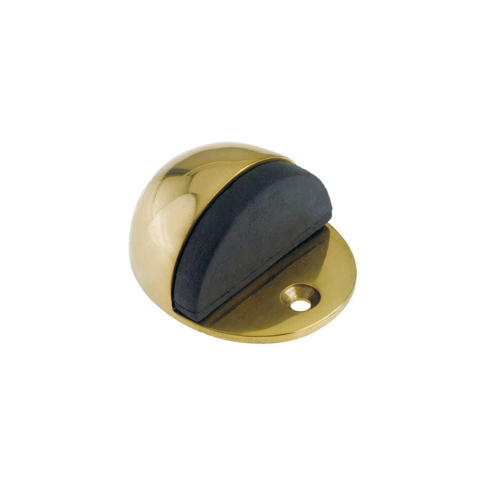 High quality image of the Zoo Hardware - Door Stop - Oval Floor Mounted - 48mm dia - Face Fix - Polished Brass | Sku. zab06b | available to order from Trade Door Handles.