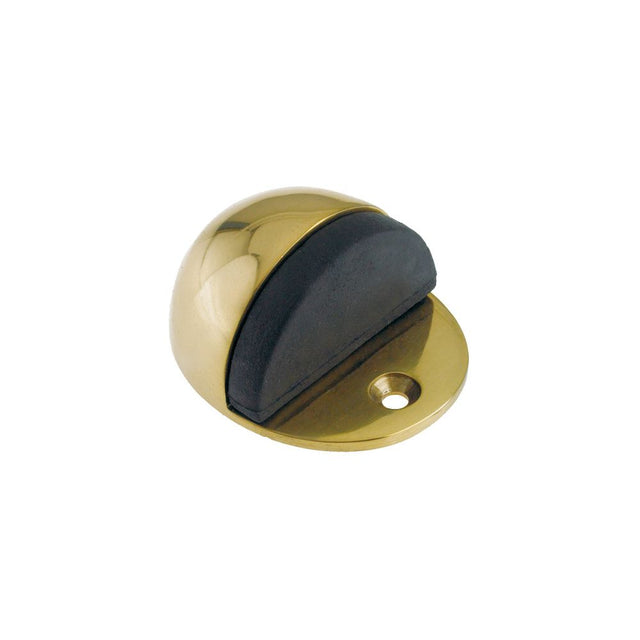 High quality image of the Zoo Hardware - Door Stop - Oval Floor Mounted - 48mm dia - Face Fix - Polished Brass | Sku. zab06b | available to order from Trade Door Handles.