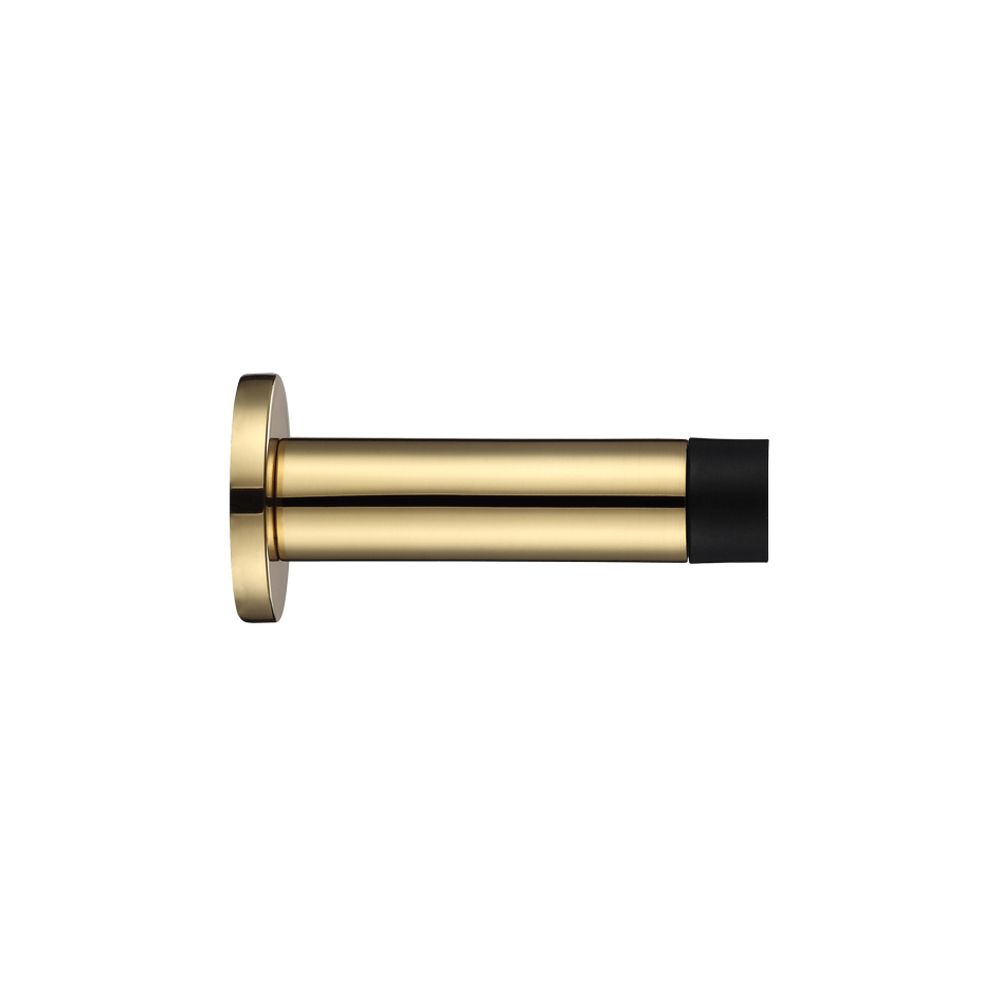 High quality image of the Zoo Hardware - Door Stop - Cylinder c/w Rose 70mm - Polished Brass | Sku. zab07 | available to order from Trade Door Handles.