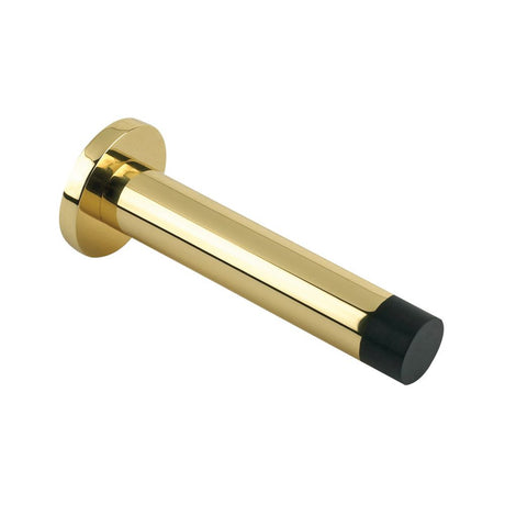 High quality image of the Zoo Hardware - Door Stop - Cylinder c/w Rose 80mm - Polished Brass | Sku. zab09 | available to order from Trade Door Handles.