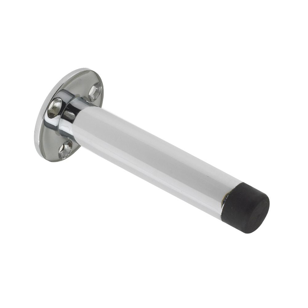 High quality image of the Zoo Hardware - Door Stop - Cylinder with Rose 90mm - Face Fix - Polished Chrome | Sku. zab09bcp | available to order from Trade Door Handles.