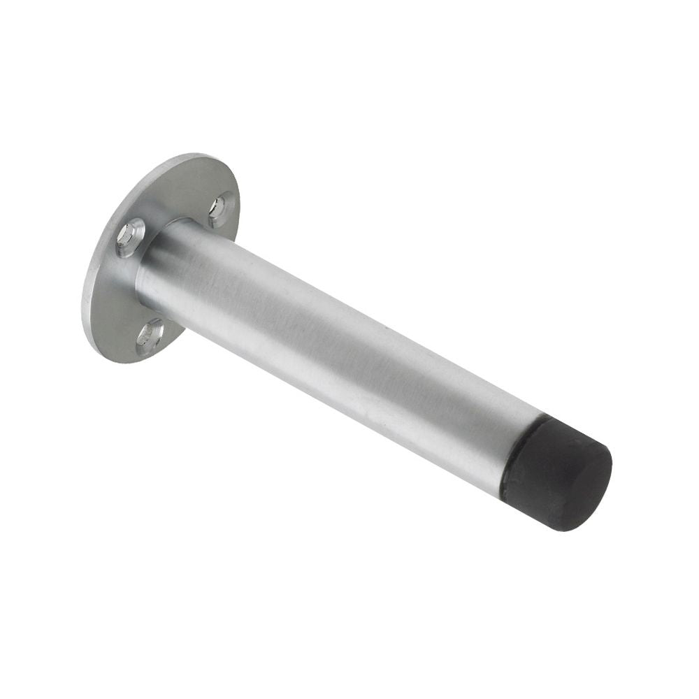 High quality image of the Zoo Hardware - Door Stop - Cylinder with Rose 90mm - Face Fix - Satin Chrome | Sku. zab09bsc | available to order from Trade Door Handles.