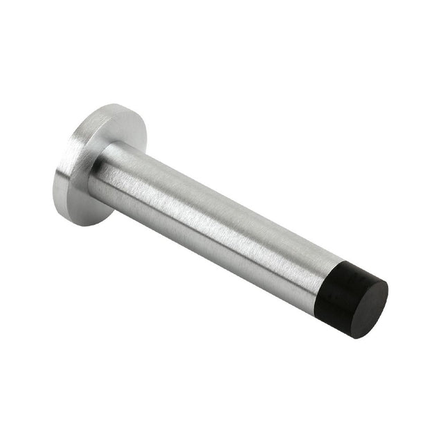 High quality image of the Zoo Hardware - Door Stop - Cylinder c/w Rose 80mm - Satin Chrome | Sku. zab09sc | available to order from Trade Door Handles.