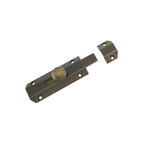 High quality image of the Zoo Hardware - Surface Bolt 102mm - Bronze | Sku. zab100afb | available to order from Trade Door Handles.