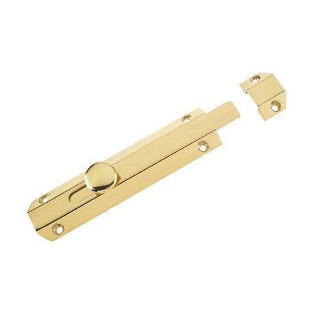 High quality image of the Zoo Hardware - Surface Bolt 150mm - Polished Brass | Sku. zab100b | available to order from Trade Door Handles.