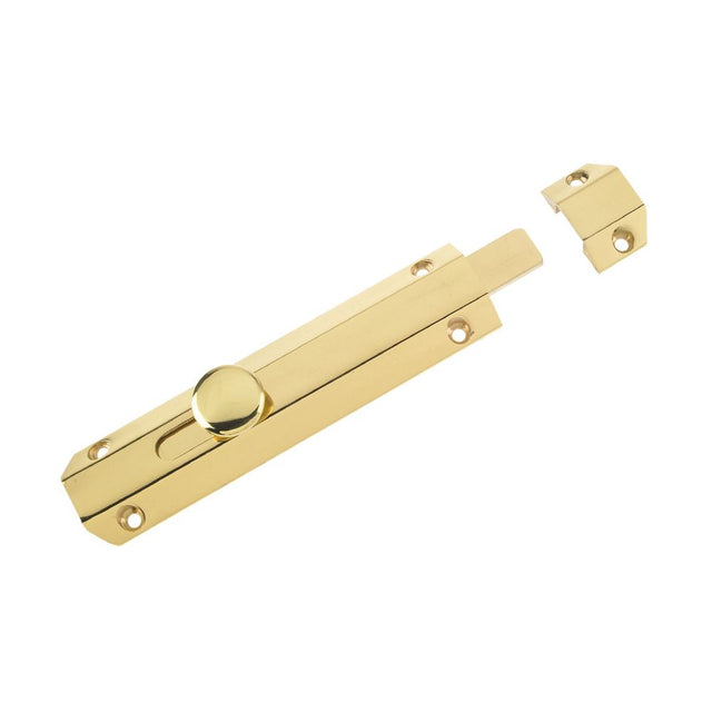 High quality image of the Zoo Hardware - Surface Bolt 150mm - Polished Brass | Sku. zab100b | available to order from Trade Door Handles.
