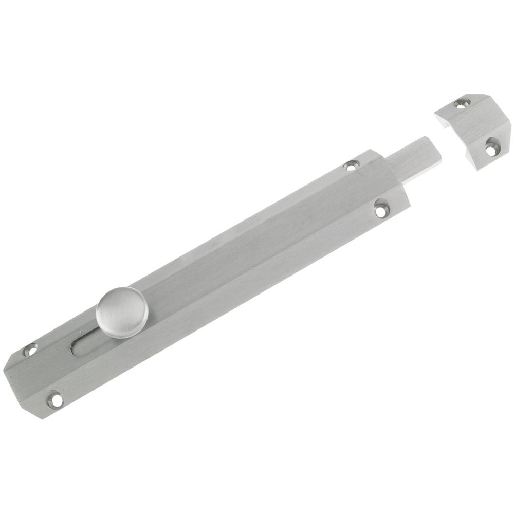 High quality image of the Zoo Hardware - Surface Bolt 202mm - Satin Chrome | Sku. zab100csc | available to order from Trade Door Handles.