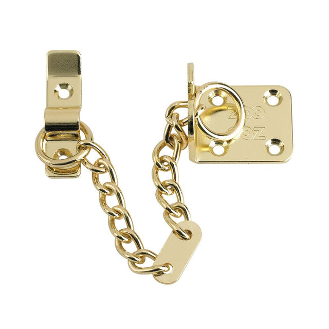 High quality image of the Zoo Hardware - Heavy Duty Door Chain - 200mm Chain Length - Polished Brass | Sku. zab15 | available to order from Trade Door Handles.