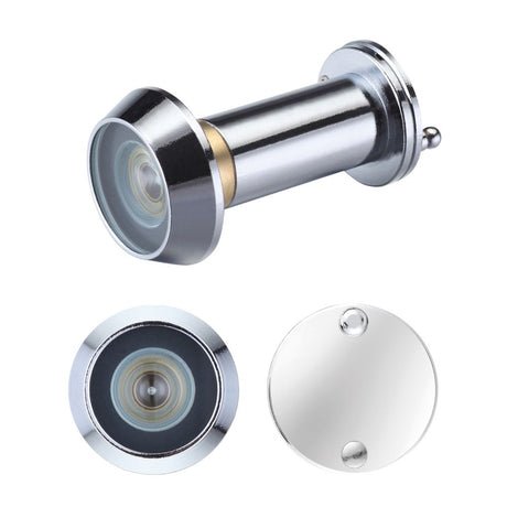 High quality image of the Zoo Hardware - Door Viewer with Glass Lens - 14mm dia - 180 deg. Angle of Vision - Suitable for 35-61mm Doors, Pol. Chrome Finish - Polished Chrome | Sku. zab30cp | available to order from Trade Door Handles.