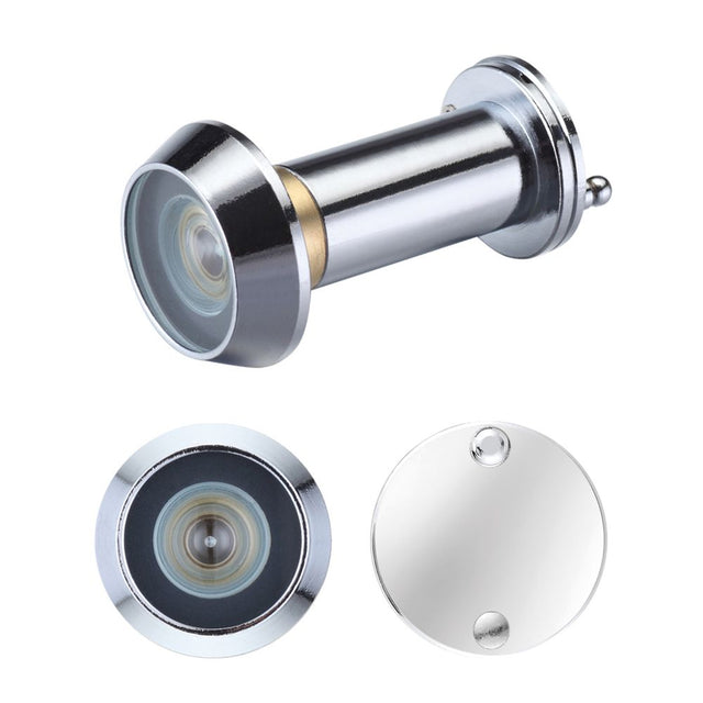 High quality image of the Zoo Hardware - Door Viewer with Glass Lens - 14mm dia - 180 deg. Angle of Vision - Suitable for 35-61mm Doors, Pol. Chrome Finish - Polished Chrome | Sku. zab30cp | available to order from Trade Door Handles.