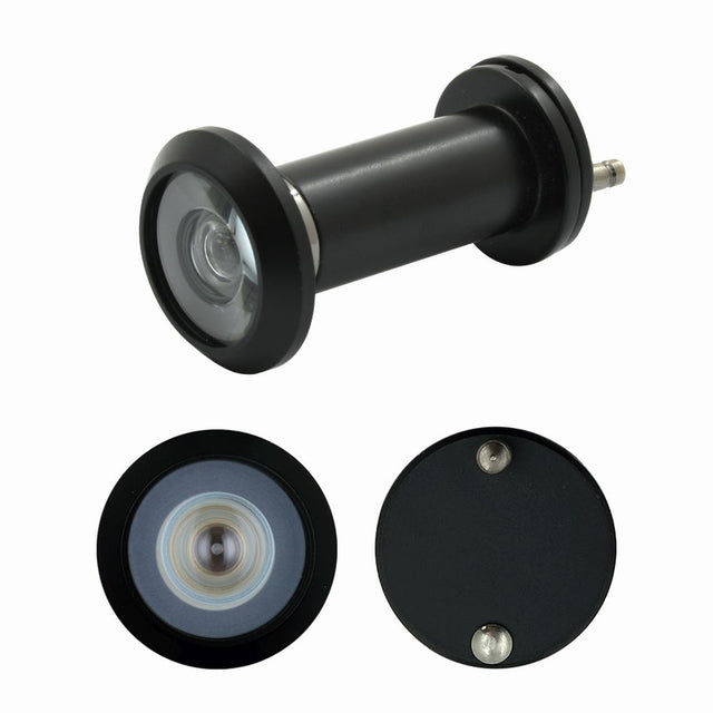 High quality image of the Zoo Hardware - Door Viewer with Glass Lens - 14mm dia - 180 deg. Angle of Vision - Suitable for 35-61mm Doors - Matt Black Finish | Sku. zab30mb | available to order from Trade Door Handles.