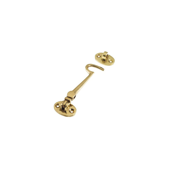 High quality image of the Zoo Hardware - Cabin Hook (Lightweight) 4" - Polished Brass | Sku. zab61 | available to order from Trade Door Handles.