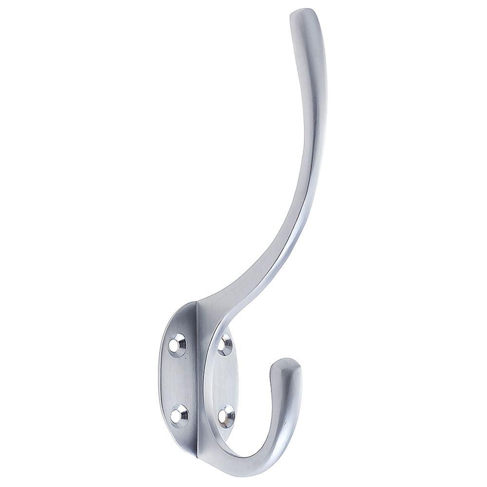 High quality image of the Zoo Hardware - Hat and Coat Hook 5" Height 2" Projection - Satin Chrome | Sku. zab80sc | available to order from Trade Door Handles.