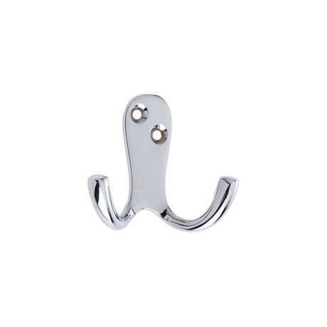 High quality image of the Zoo Hardware - Double Robe Hook - Polished Chrome | Sku. zab82cp | available to order from Trade Door Handles.