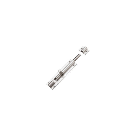 High quality image of the Zoo Hardware - Barrel Bolt 150mm x 40mm including Keeps and Screws - Stain Stainless Steel | Sku. zas01ass | available to order from Trade Door Handles.