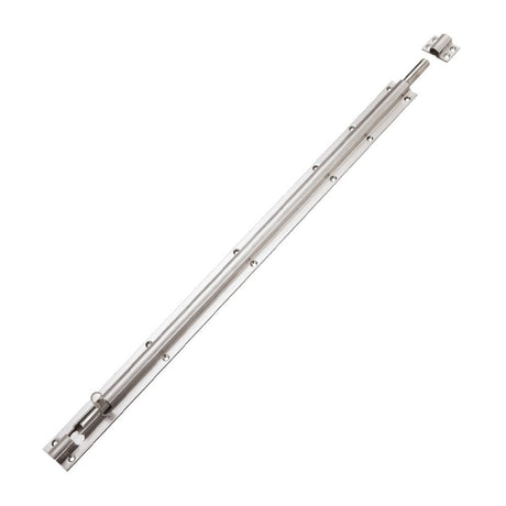 High quality image of the Zoo Hardware - Barrel Bolt 600mm x 40mm including Keeps and Screws - Stain Stainless Steel | Sku. zas01ess | available to order from Trade Door Handles.