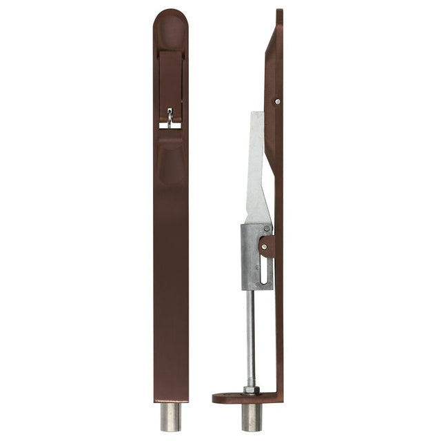 High quality image of the Zoo Hardware - Lever Action Flush Bolt - Radius 20 x 200mm - PVD Etna Bronze | Sku. zas03r-etb | available to order from Trade Door Handles.