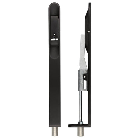 High quality image of the Zoo Hardware - Lever Action Flush Bolt - Radius 20 x 200mm Powder Coated Matt Black | Sku. zas03r-pcb | available to order from Trade Door Handles.