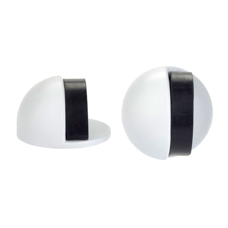 High quality image of the Zoo Hardware - Door Stop - Floor Mounted Oval - 45mm dia - White finish | Sku. zas06-pcw | available to order from Trade Door Handles.