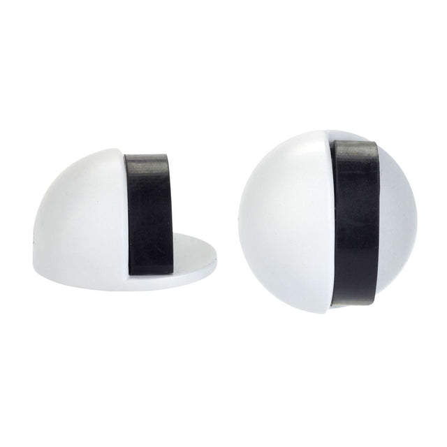 High quality image of the Zoo Hardware - Door Stop - Floor Mounted Oval - 45mm dia - White finish | Sku. zas06-pcw | available to order from Trade Door Handles.