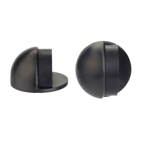 High quality image of the Zoo Hardware - Door Stop - Floor Mounted Oval - 45mm dia PVD Graphite Finish - Black | Sku. zas06-pvdgh | available to order from Trade Door Handles.