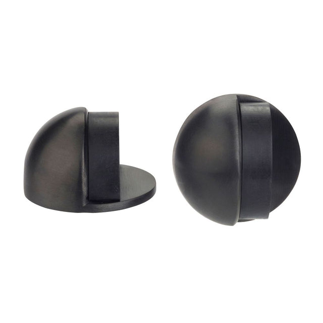 High quality image of the Zoo Hardware - Door Stop - Floor Mounted Oval - 45mm dia PVD Graphite Finish - Black | Sku. zas06-pvdgh | available to order from Trade Door Handles.