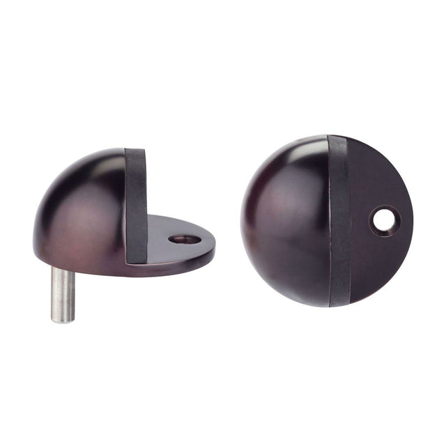 High quality image of the Zoo Hardware - Door Stop Floor Mounted - Oval - PVD Etna Bronze | Sku. zas06b-etb | available to order from Trade Door Handles.